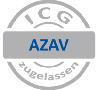 AZAV zugelassen Bild zeigt das Logo der AZAV-Zertifizierung. Akkreditierungs- und Zulassungsverordnung Arbeitsförderung