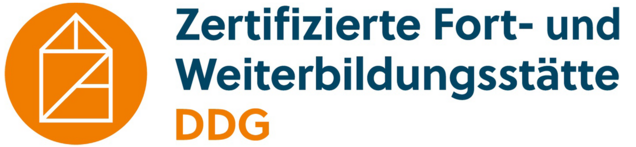 Logo Fort- und Weiterbildungsstätte DDG Logo zeigt Zertifizierte Fort- und Weiterbildungsstätte DDG